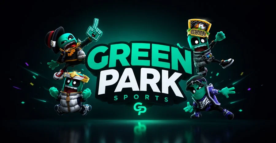 GreenPark Sports logo with four costumed fan avatars celebrating